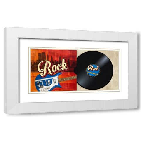 Rock Collection White Modern Wood Framed Art Print with Double Matting by Hill, Steven