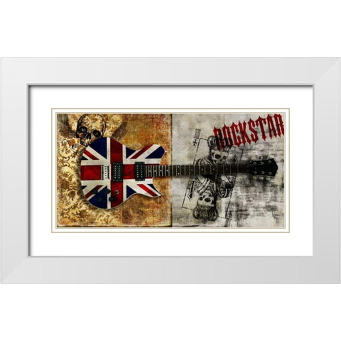 Rockstar White Modern Wood Framed Art Print with Double Matting by Hill, Steven