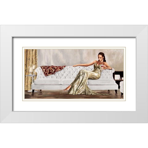 Gala White Modern Wood Framed Art Print with Double Matting by Jannace, Sergio