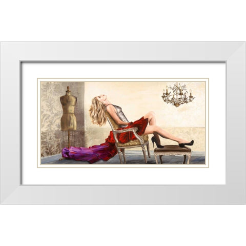 Fashonable White Modern Wood Framed Art Print with Double Matting by Jannace, Sergio