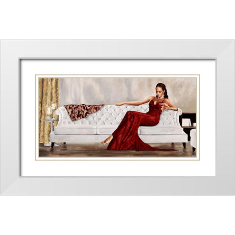 Red Gala White Modern Wood Framed Art Print with Double Matting by Jannace, Sergio