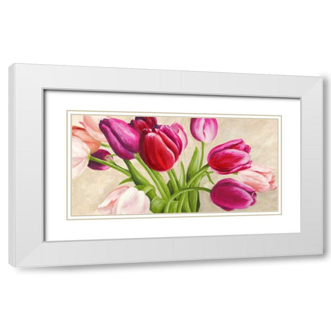 The Bouquet White Modern Wood Framed Art Print with Double Matting by Mei, Silvia