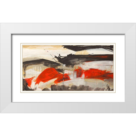 Primal Intersection White Modern Wood Framed Art Print with Double Matting by Jim, Stone