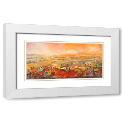 Villaggio delle colline White Modern Wood Framed Art Print with Double Matting by Marzari, Tebo