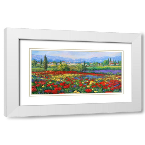 Campagna dolce campagna White Modern Wood Framed Art Print with Double Matting by Marzari, Tebo