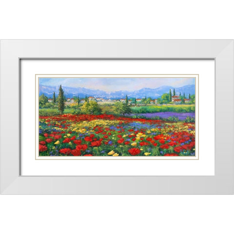 Campagna dolce campagna White Modern Wood Framed Art Print with Double Matting by Marzari, Tebo