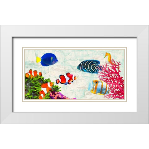Tropical People White Modern Wood Framed Art Print with Double Matting by Rizzardi, Teo