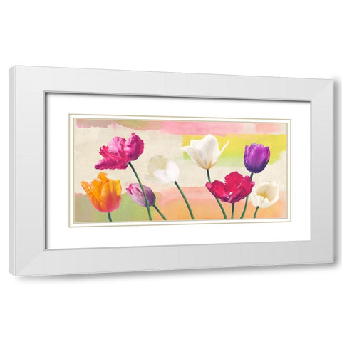 Florilegium White Modern Wood Framed Art Print with Double Matting by Rizzardi, Teo
