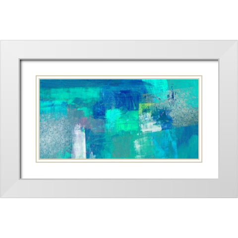 Azure White Modern Wood Framed Art Print with Double Matting by Taylor, Heather