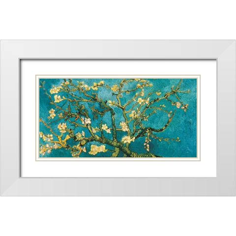 Mandorlo in fiore White Modern Wood Framed Art Print with Double Matting by Van Gogh, Vincent