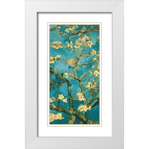 Mandorlo in fiore II White Modern Wood Framed Art Print with Double Matting by Van Gogh, Vincent