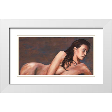 Light White Modern Wood Framed Art Print with Double Matting by Van Haal