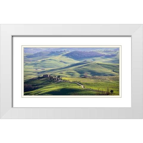 A road in Tuscany White Modern Wood Framed Art Print with Double Matting by Ratsenskiy, Vadim