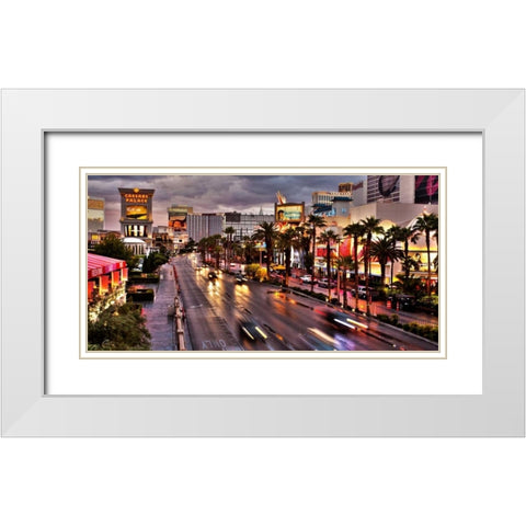 Las Vegas White Modern Wood Framed Art Print with Double Matting by Ratsenskiy, Vadim