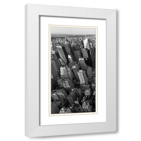 Skyscrapers in Manhattan I White Modern Wood Framed Art Print with Double Matting by Ratsenskiy, Vadim