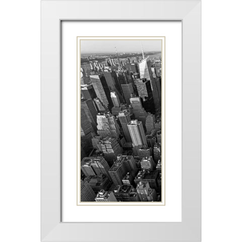 Skyscrapers in Manhattan I White Modern Wood Framed Art Print with Double Matting by Ratsenskiy, Vadim