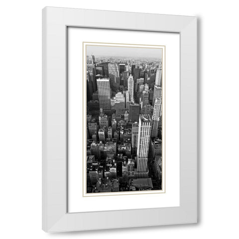 Skyscrapers in Manhattan II White Modern Wood Framed Art Print with Double Matting by Ratsenskiy, Vadim