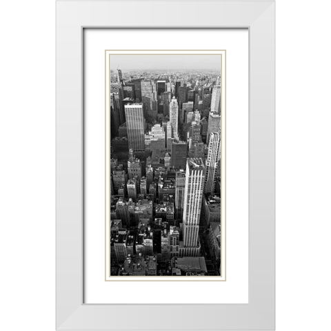 Skyscrapers in Manhattan II White Modern Wood Framed Art Print with Double Matting by Ratsenskiy, Vadim