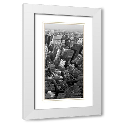 Skyscrapers in Manhattan III White Modern Wood Framed Art Print with Double Matting by Ratsenskiy, Vadim