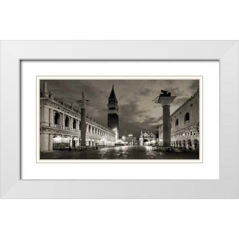 Piazza San Marco, Venice White Modern Wood Framed Art Print with Double Matting by Ratsenskiy, Vadim