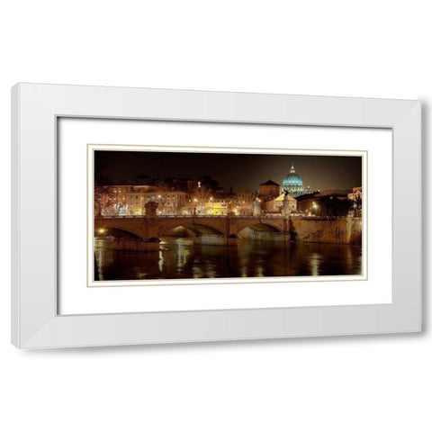 Rome at night White Modern Wood Framed Art Print with Double Matting by Ratsenskiy, Vadim