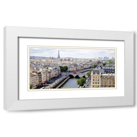 View of Paris White Modern Wood Framed Art Print with Double Matting by Ratsenskiy, Vadim