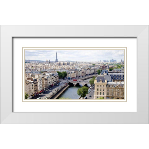 View of Paris White Modern Wood Framed Art Print with Double Matting by Ratsenskiy, Vadim