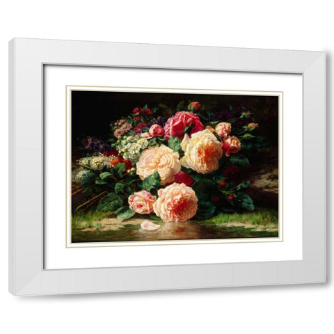 June Days White Modern Wood Framed Art Print with Double Matting by Robie, Jean-Baptiste