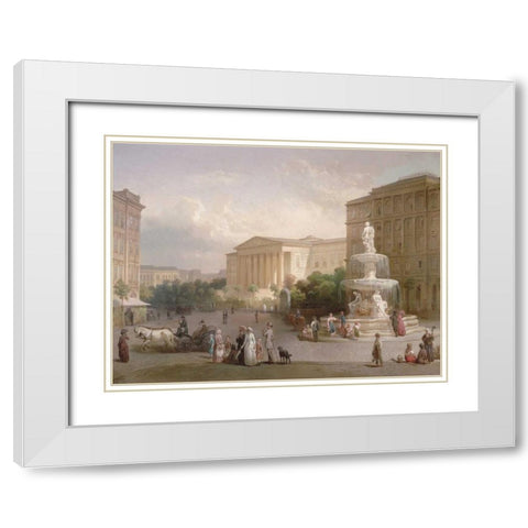 The Kalvin Ter White Modern Wood Framed Art Print with Double Matting by Pollack, Mihaly