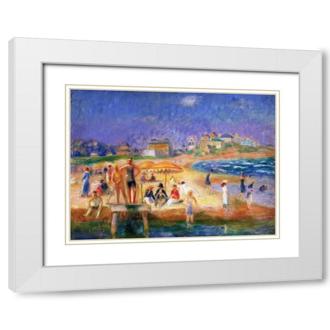Bass Rocks Gloucester White Modern Wood Framed Art Print with Double Matting by Glackens, William James