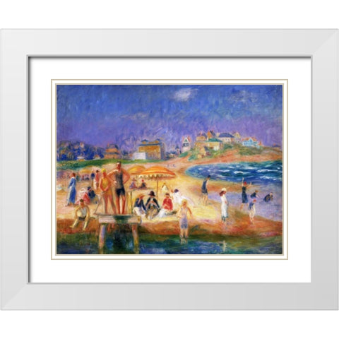 Bass Rocks Gloucester White Modern Wood Framed Art Print with Double Matting by Glackens, William James