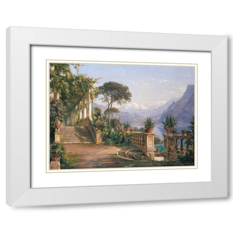 Lodge on Lake Como White Modern Wood Framed Art Print with Double Matting by Aagaard, Carl Frederic