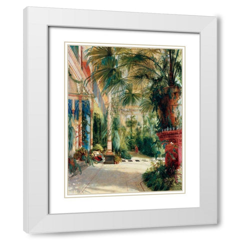 Das Innere des Palmenhauses White Modern Wood Framed Art Print with Double Matting by Blechen, Carl