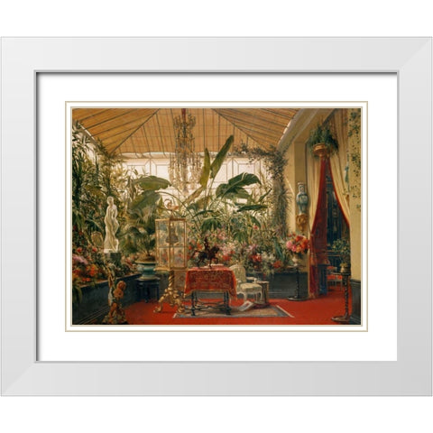 Veranda de la Princesse Mathilde White Modern Wood Framed Art Print with Double Matting by Giraud, Charles