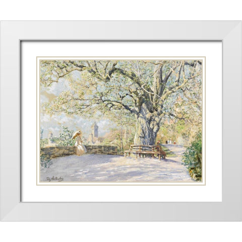 A view of Klingentor White Modern Wood Framed Art Print with Double Matting by Stoltenberg, Fritz