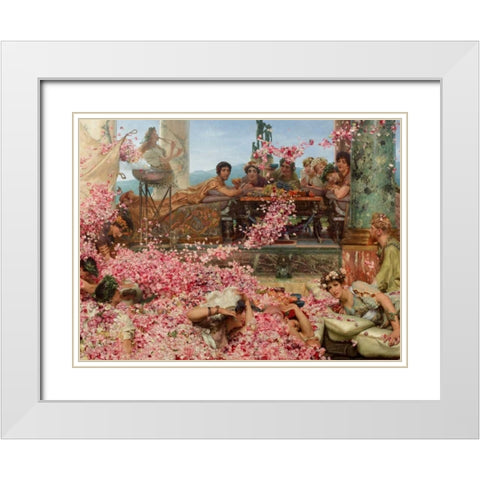 The Roses of Heliogabalus White Modern Wood Framed Art Print with Double Matting by Alma-Tadema, Sir Lawrence