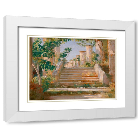 Loggia in Ravello White Modern Wood Framed Art Print with Double Matting by Kroyer, Peder Severin