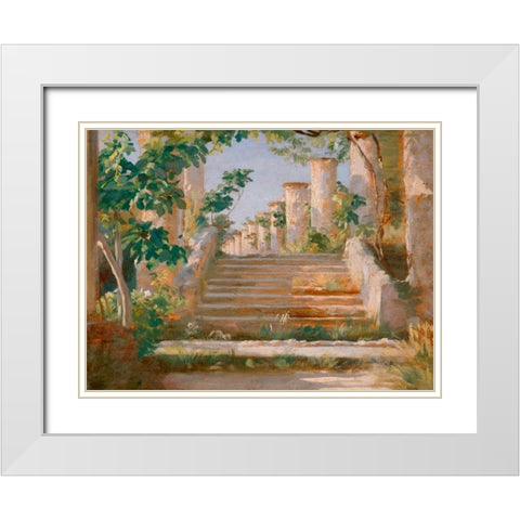 Loggia in Ravello White Modern Wood Framed Art Print with Double Matting by Kroyer, Peder Severin