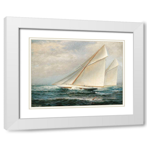 Americas Cup Racing White Modern Wood Framed Art Print with Double Matting by Tyler, James Gale