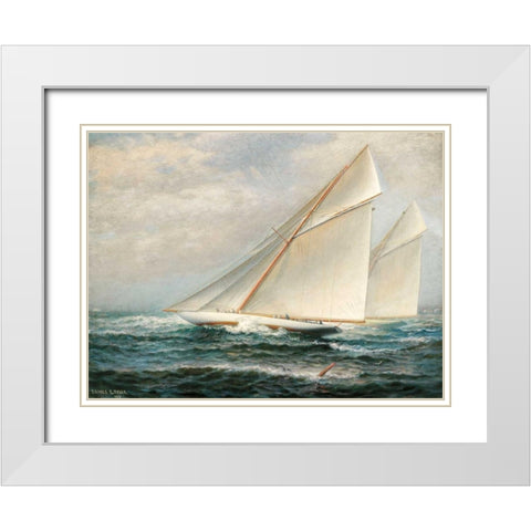 Americas Cup Racing White Modern Wood Framed Art Print with Double Matting by Tyler, James Gale