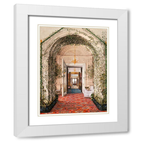 Interiors of the Winter Palace: the Small Winter Garden White Modern Wood Framed Art Print with Double Matting by Ukhtomsky, Konstantin Andreyevich