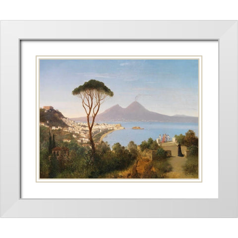 Blick vom Posillipo White Modern Wood Framed Art Print with Double Matting by Zimmermann, August