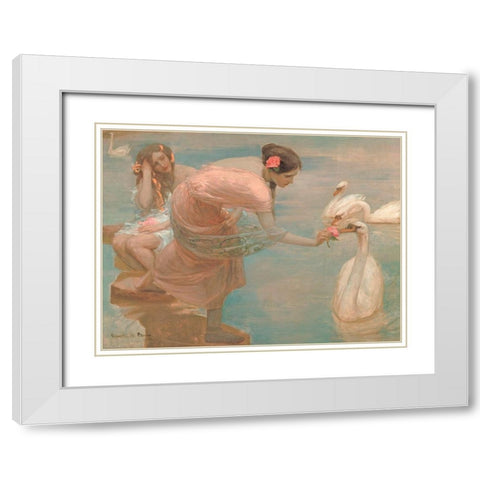 A Summer Morning White Modern Wood Framed Art Print with Double Matting by Rupert, Bunny