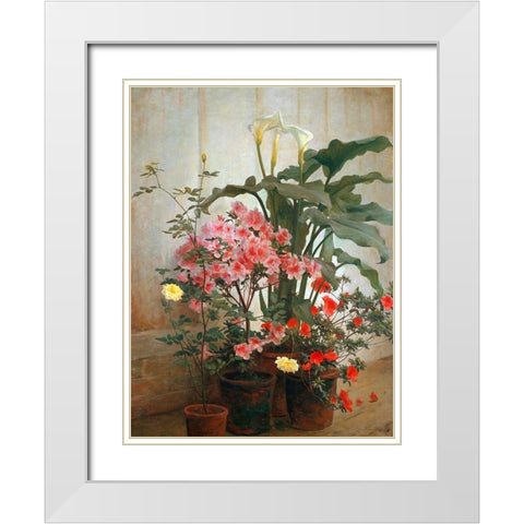 Side of a Greenhouse White Modern Wood Framed Art Print with Double Matting by Lambdin, George Cochran