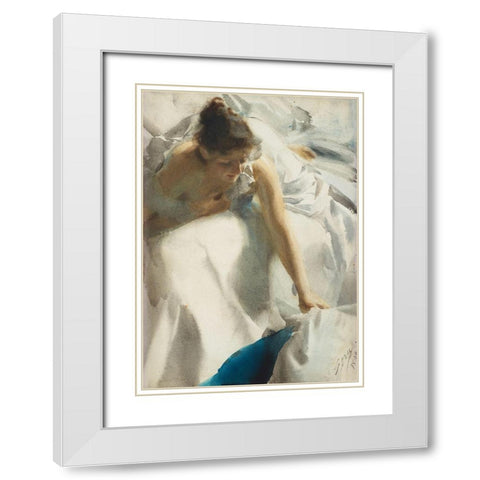 The Artists Wife White Modern Wood Framed Art Print with Double Matting by Zorn, Anders