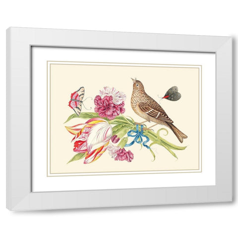 Bouquet of carnations and tulip White Modern Wood Framed Art Print with Double Matting by Anonymous