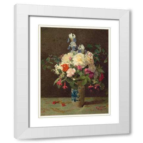 Vase of flowers White Modern Wood Framed Art Print with Double Matting by Lambdin, George Cochran