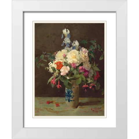 Vase of flowers White Modern Wood Framed Art Print with Double Matting by Lambdin, George Cochran
