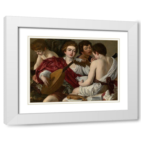 Concerto (I musici) White Modern Wood Framed Art Print with Double Matting by Caravaggio