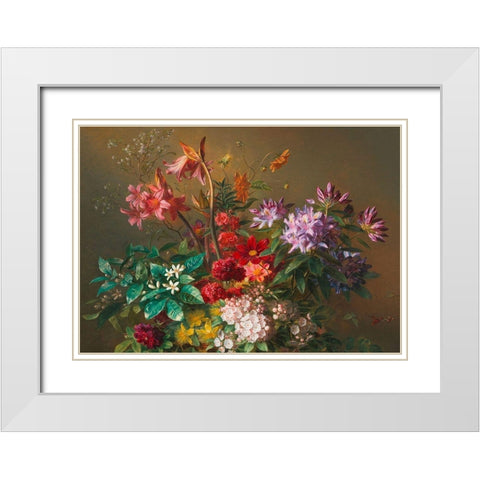 Allegory of Spring (detail) White Modern Wood Framed Art Print with Double Matting by Johannes van Os, Georgius Jacobus